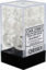 D6 16mm 12-Dice Block CHX23601 - Translucent Clear/White